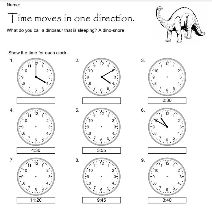 3rd grade telling time clocks image