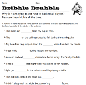 'dr' Blend Phonics Cloze Reading Worksheet image