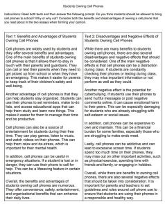 Opinion Writing prompt passages should students own cell phones images